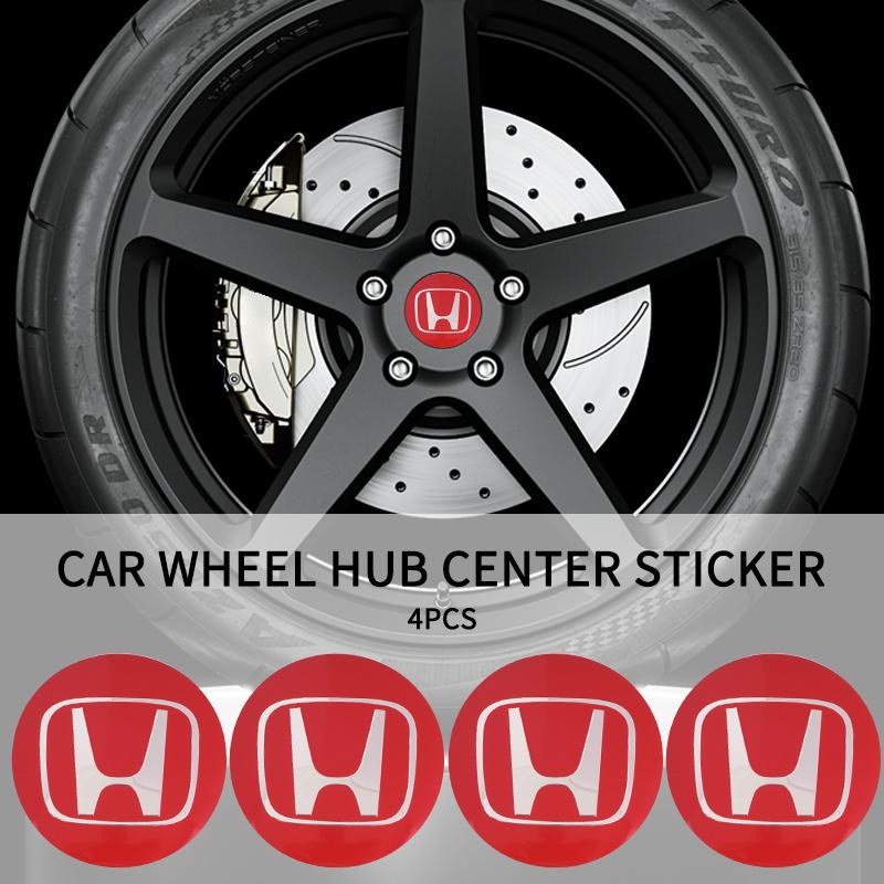 ujhqr5 4pcs 56MM Emblem Car Wheel Center Cap Hub Covers Badge For Honda Odyssey Spirior CR-V Civic HR-V City Accord Fit Pilot