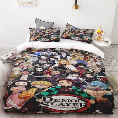 Duvet Cover Demon Slayer Kimetsu No Yaiba Kamado Nezuko Anime Polyester Bedding Set Duvet Cover Set Printed Cartoon Home Decor
