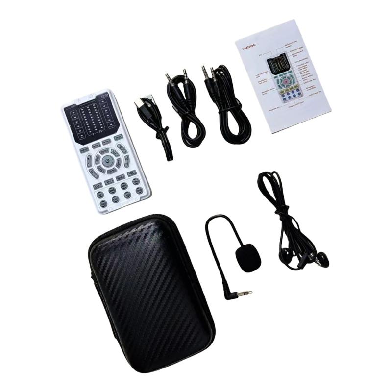 Portable Voice Modulator Sound Card Real Time Voice Changing Control For PC Live Streaming Gaming Recording