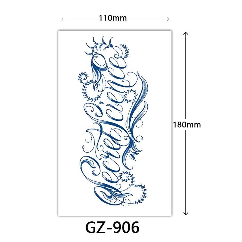 Juice Tattoo Stickers, Herbal Tattoo Stickers, Semi-Permanent English Letter Tattoo Stickers Tattoo