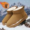 Winter Brown Suede Men's Snow Boots with Fur Plush Waterproof Warm Men Cotton Shoes Thick Sole Non-slip Thickened Botas Hombre