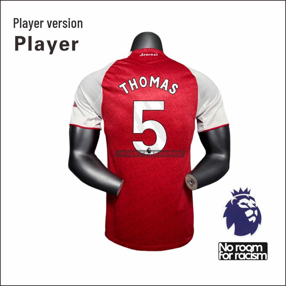 2025-2026 Arsenal Home Player Edition Jersey: Saka No. 7, Rice No. 41, Domann No. 56