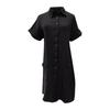 Women's Summer Cotton Shirt Dress Short Sleeves Button Down Knee Length Dresses Casual Loose Mini Dress with Pockets