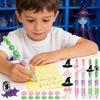 12Pcs Witch Princess Beadable Multicolor Pen 4-Color-in-1 Multicolored Ballpoint Pen for Children School Craft Project