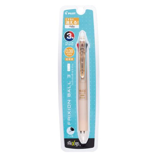 Pilot 3-color ballpoint pen that disappears when rubbed Frixion Ball 3 Slim 0.38 Pearl Orange PLKFBS60UFPO
