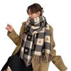 Imitation cashmere versatile love plaid scarf thickened tassel warm air conditioner shawl scarf