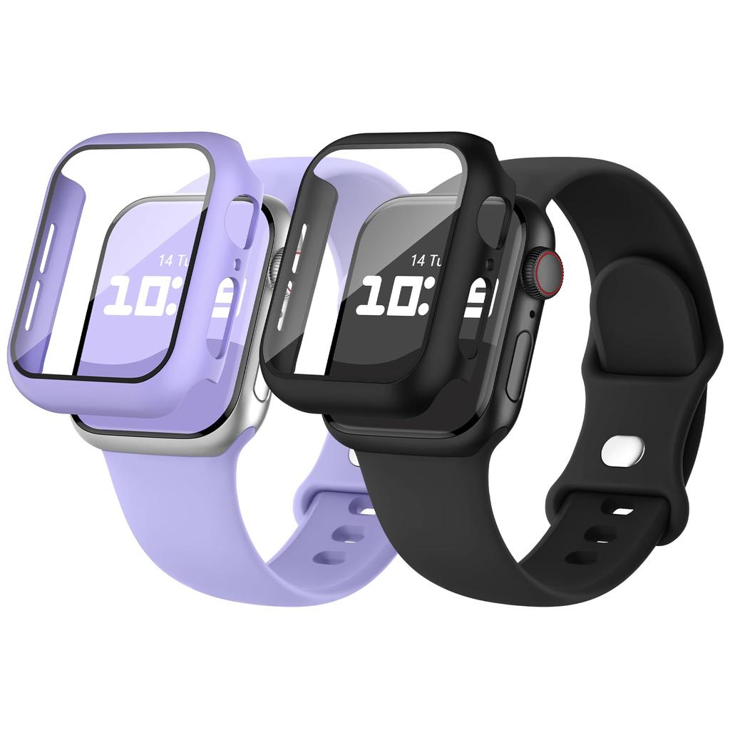 Glas+Gehäuse+Armband Für Uhrenarmband 44mm 41mm 45mm 40mm 38mm 42mm Silikonarmband iWatch Serie 9 8 3 4 5 6 SE 7 Armbänder