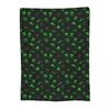 Wonderful Green Alien Universe Wondrous Cosmos With Planet And Stars Blanket Flannel Throw Blanket for Living Room Travel Home