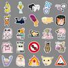 50 Fun Cartoon Emoji Doodle Stickers - Waterproof for Guitar, Refrigerator, and Journal