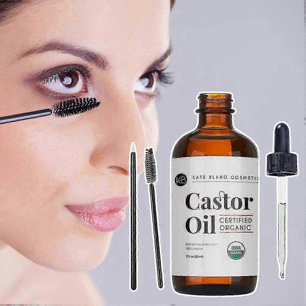 Organic, 100%-pure, cold-pressed, unrefined Castor Oil for skin, hair, and lashes.