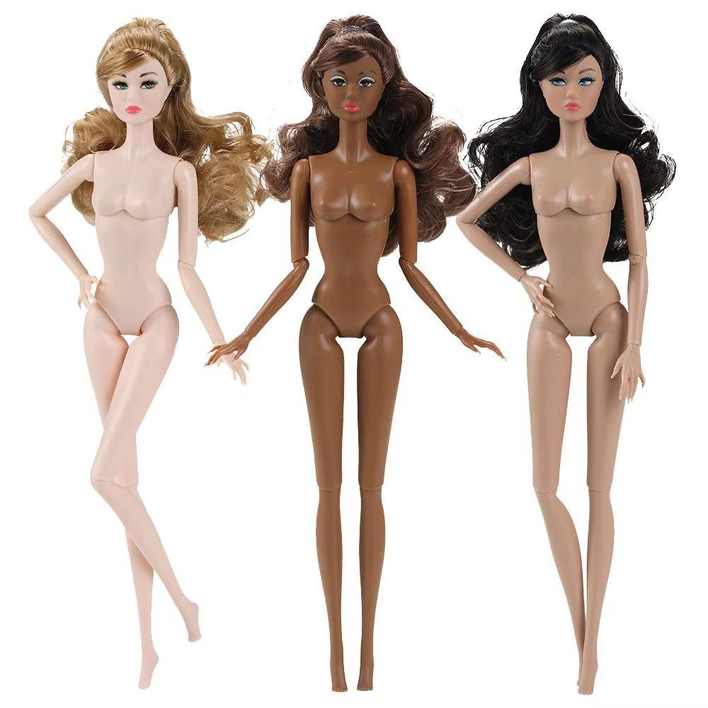 Curly Hair Supermodel Nude Doll Dark Skin Action Figure Body Fashion 1/6 Doll Model  Children Gift