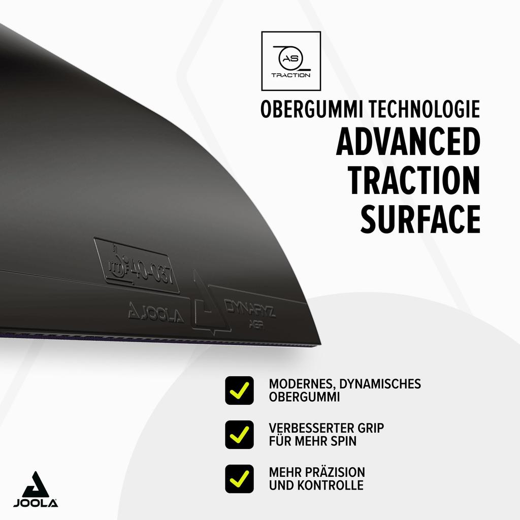 JOOLA Dynalize AGR MAX TGRUB022 Table Tennis and for Advanced Black Rubber, Inverted, Spin, Speed, Grip, Response, Impact, Players, (011)