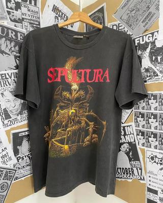 Sepultura T-Shirt Vintage 90s Rock Band Tee Black Unisex Unisex T-Shirt