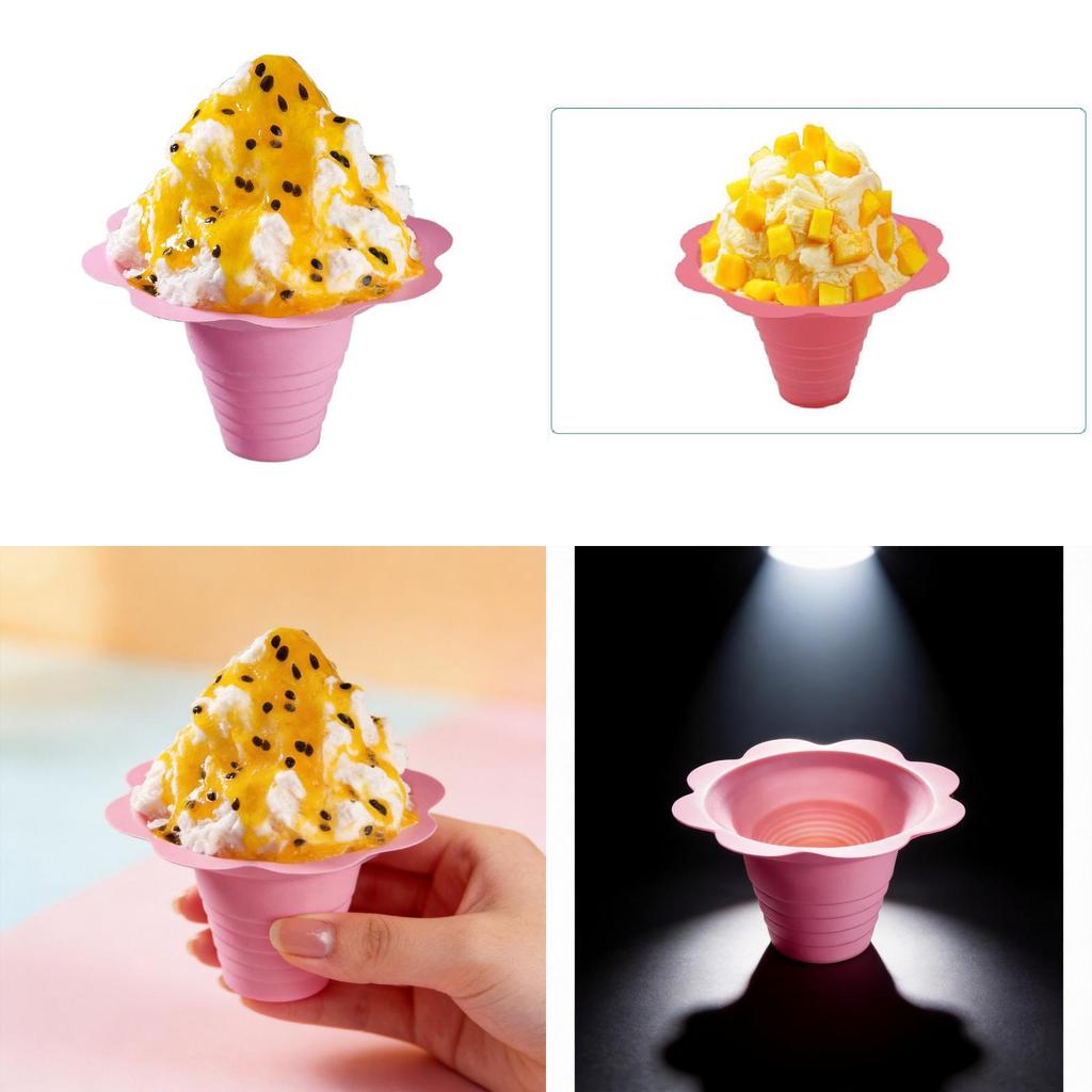 Disposable Snowflake Ice Cups For Dessert Shops 4oz 8oz Pet Material Creative Design