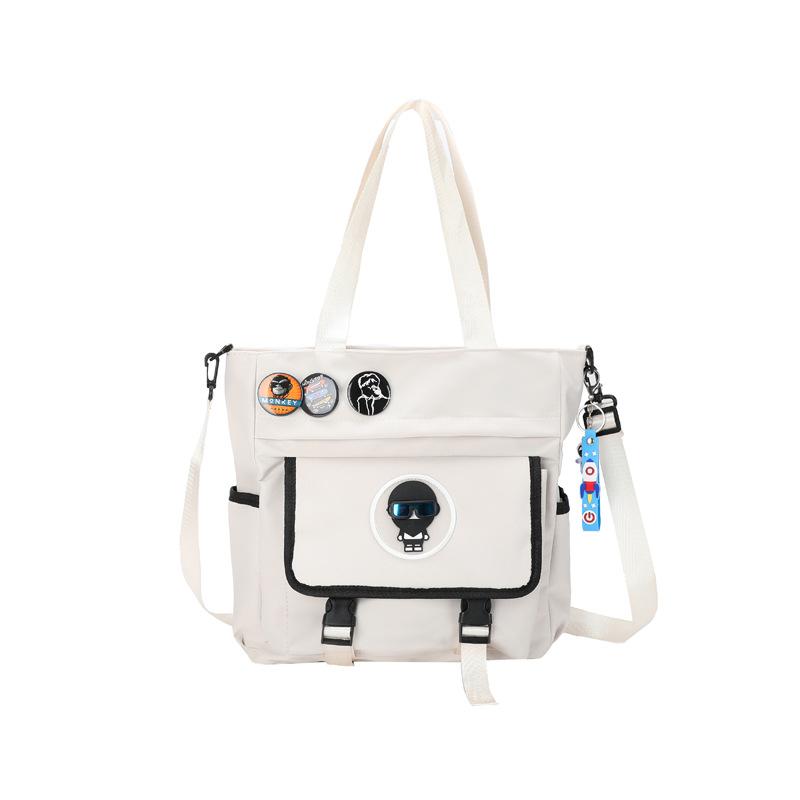 A Light and Fresh Student Portable High-appeartion-level Tutorial Bag, Single-shoulder Hand-carry Crossbody Bag, Large-capacity Commuting Canvas Bag