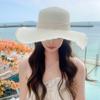Summer new hat women's ribbon bow big eaves straw hat outdoor travel visor beach sun hat