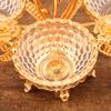 Golden flower decoration rotating fruit plate light luxury high-end glass nut snack fruit plate portable fruit plate crafts