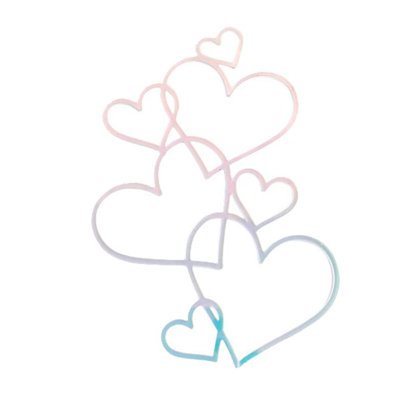 

7 сердец Свадебный торт Топпер Минималистское Золото Серебро Любовь Сердце Украшения Вечеринка