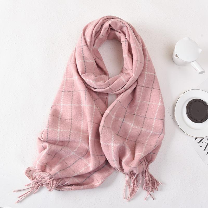 Imitation Cashmere Plaid Scarf Exquisite in New Style High End Korean Style Versatile Winter Neck Warmer Scarf