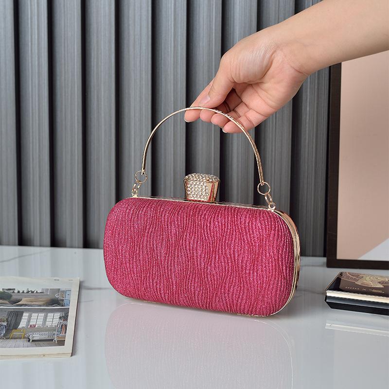 

Rose Gold Folds Banquet Clutch Purses for Women Wedding Cocktail Party Evening Bag Shoulder Crossbody Handbag Sequins Clutches