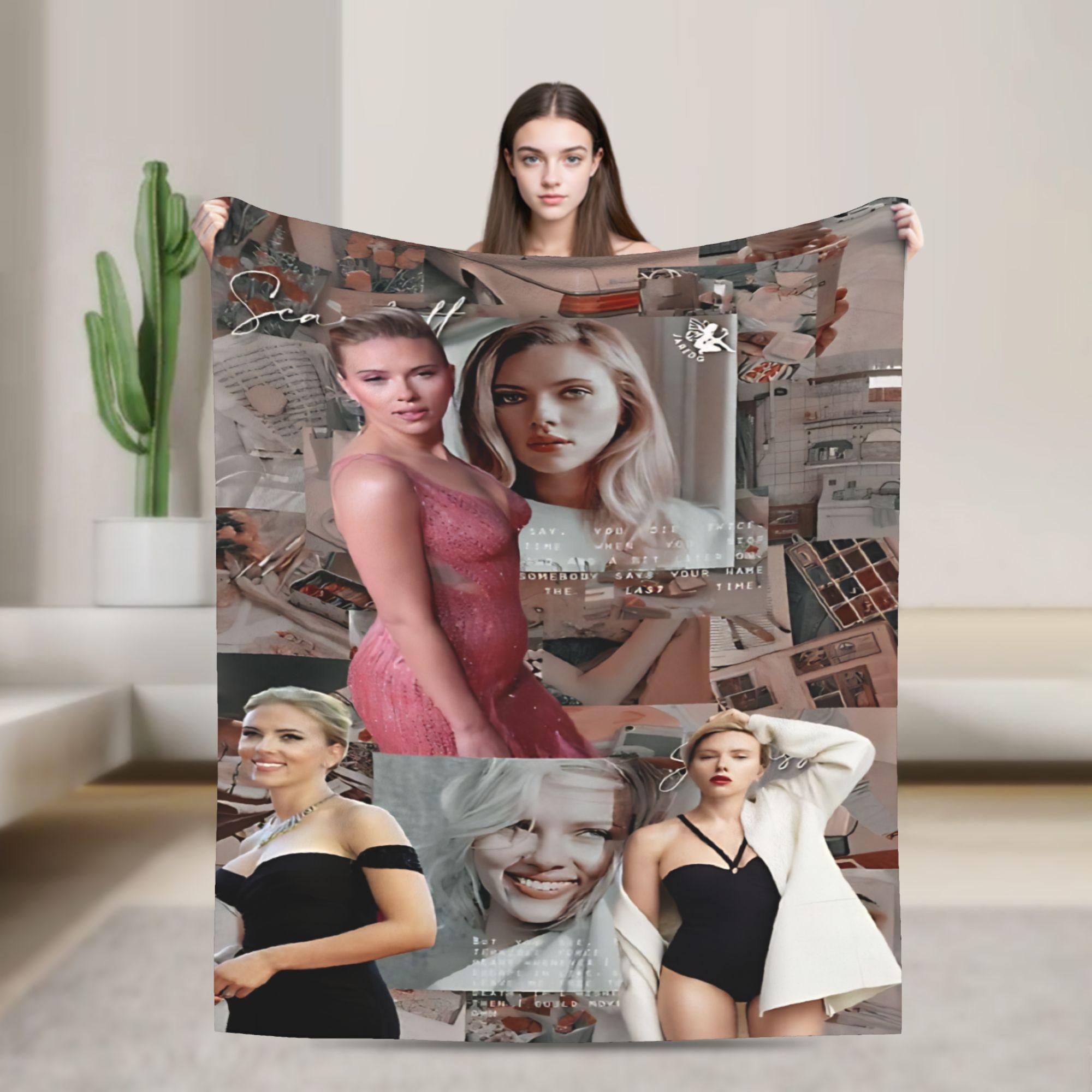 

Scarlett Johansson Actor Fuzzy Blanket Awesome Throw Blanket for Home 125*100cm Bedspread 75x90cm