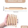 6pcs Natural Wood For Mini Rolling Pins 14x2cm for Baking and Craft Fun