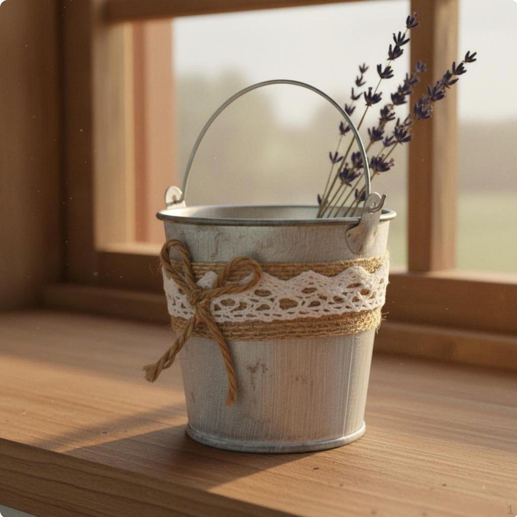 Galvanized Iron Decor Pot Handmade Rustic Tin Flower Distressed Finish Mini Watering Can Planter