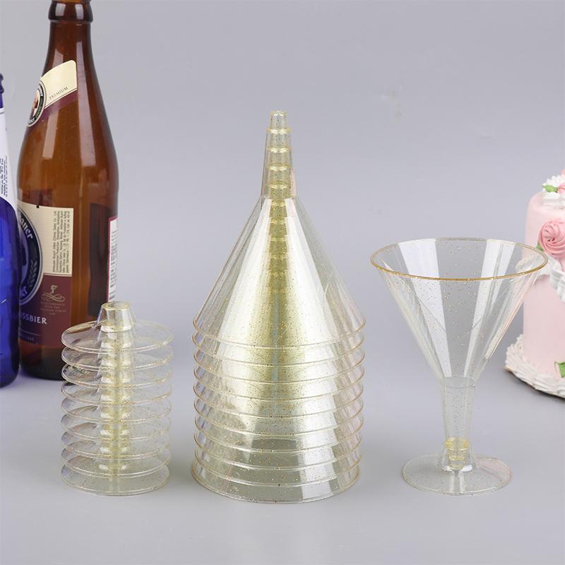 10Pcs Plastic Martini Cups Mini Cups For Transparent Cocktail Dessert Unbreakable Wedding Party Bowl Wine Ice Cream