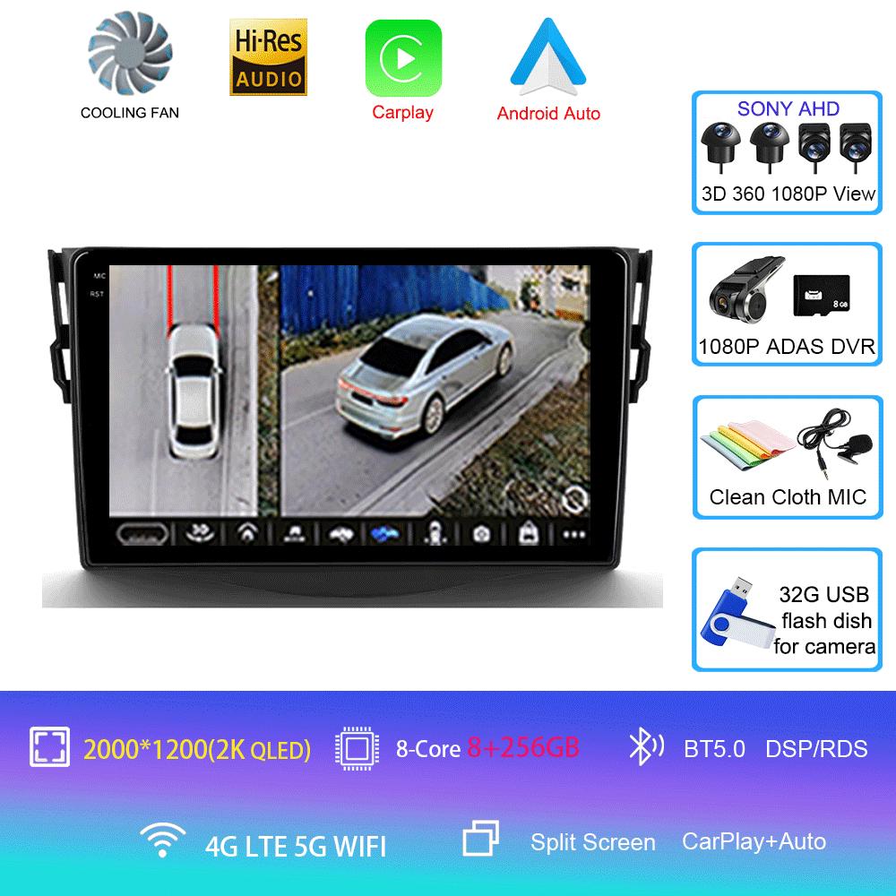 For Toyota RAV4 Rav 4 2005 - 2013 Car Radio Android 14 Carplay Multimedia navigation video DVD Autoradio Stereo 2din 4G+BT GPS