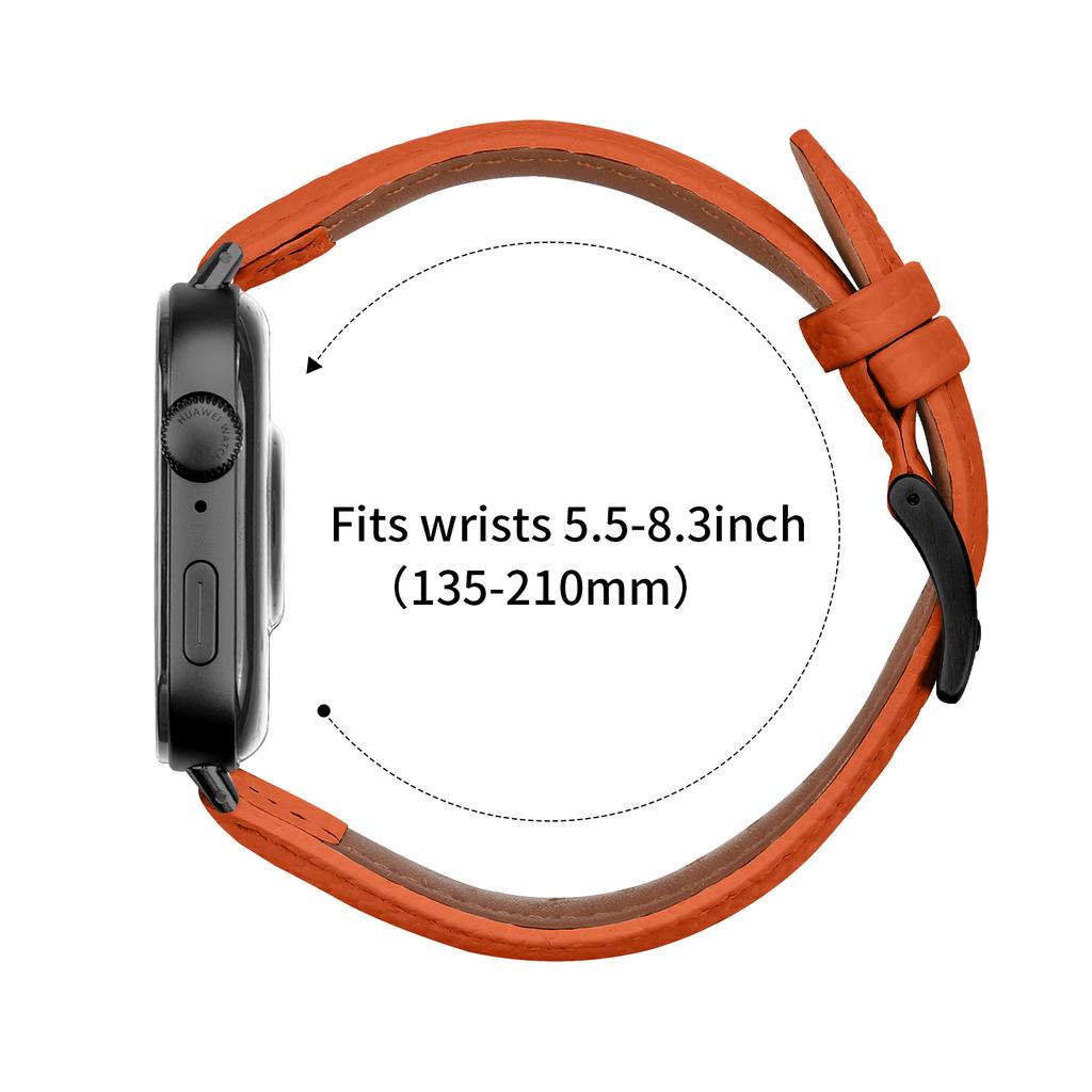 Litchi Textured Genuine Cow Leather Strap with Electroplated Buckle for Huawei Watch Fit 4 Pro/Fit 4/Fit 3 Pointed-End Watch Band