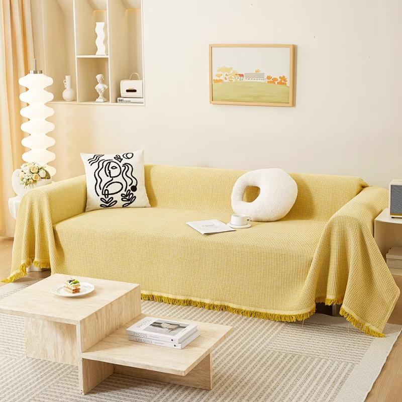 

Хлопковое и льняное полотенце для дивана, сплошной цвет, простой современный чехол для дивана, ткань «все включено», универсальная подушка для дивана Four Seasons Bed & Breakfast 180*130