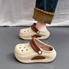 A Pair Of Women'S New Clogs, Wear-Resistant, Non-Slip, Comfortable Beach Shoes, Thick-Soled Toe-Toe Shoes And Slippers