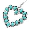 Hollow Turquoise Love Earrings High Sense Retro Ethnic Style Earrings Female Bohemian Earrings