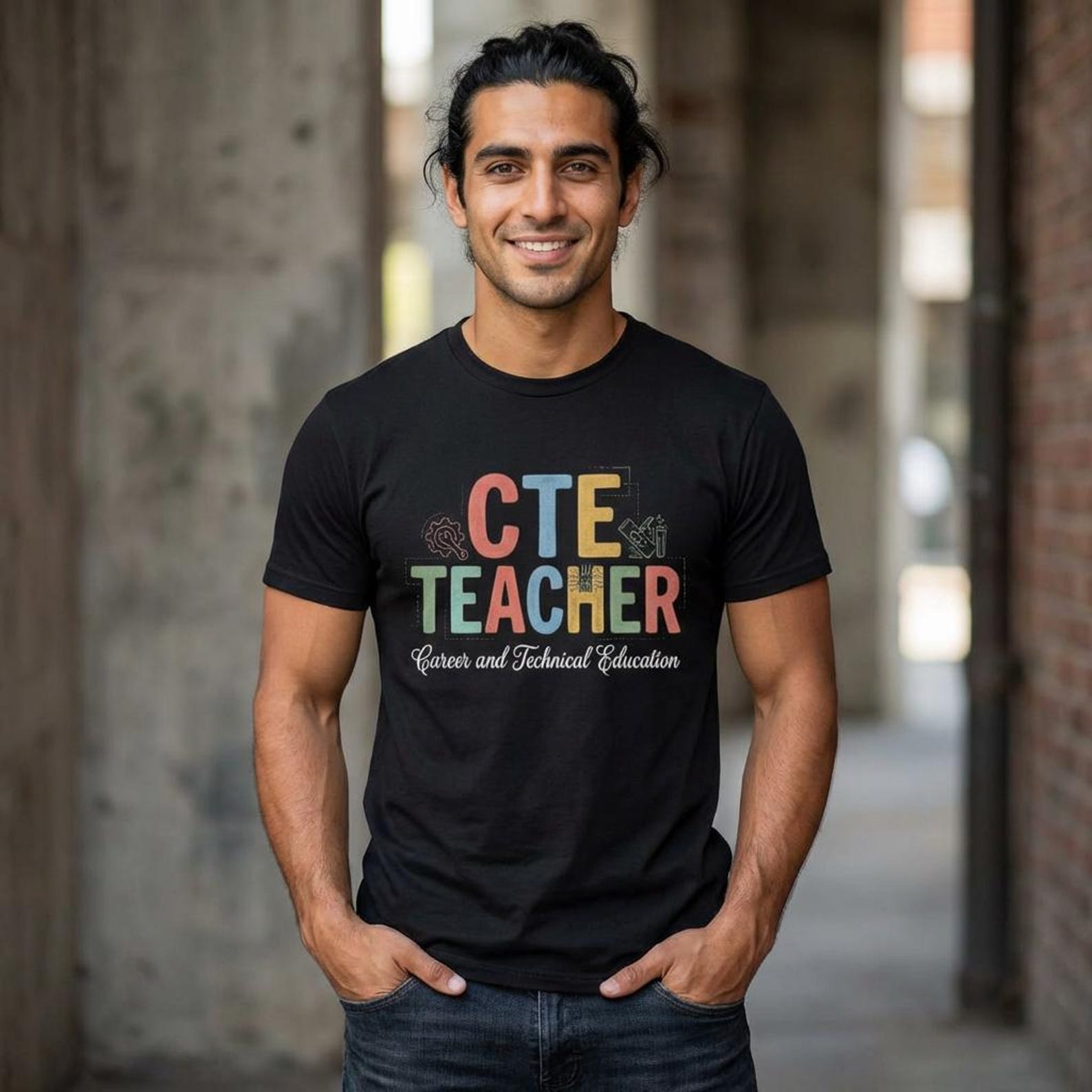 Boho CTE Teacher Career and Technical Education Teacher T-Shirt; Proud CTE Squad Tee; Teacher Appreciation Gift M
