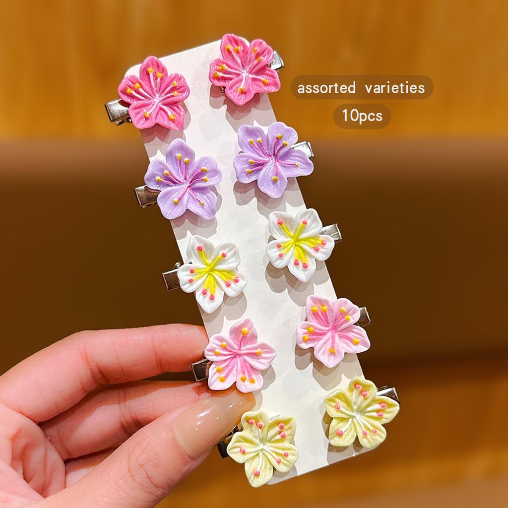 10 bunte zufällige süße florale Haarspangen, geeignet für den täglichen Gebrauch als Haarschmuck