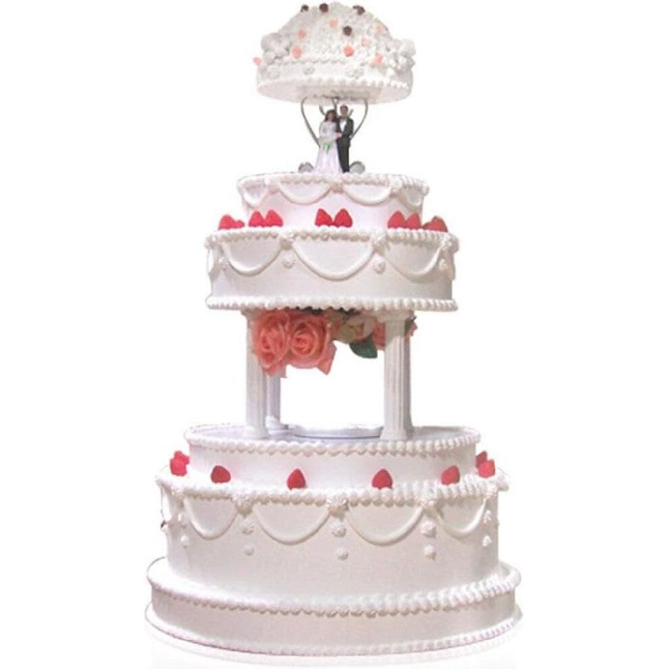 UPKOCH 8PCS Roman Column Pillars - Plastic Tiered Support Rods for Wedding & Birthday Cakes, 6.7" White Decorative Columns with Square Base