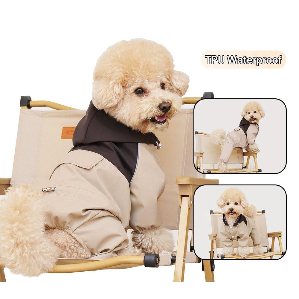 Fashion Patchwork Pet Raincoat Waterproof Reflective Dog Coats Jackets Keep Warm Windproof Dog Four-legged Work Jacket