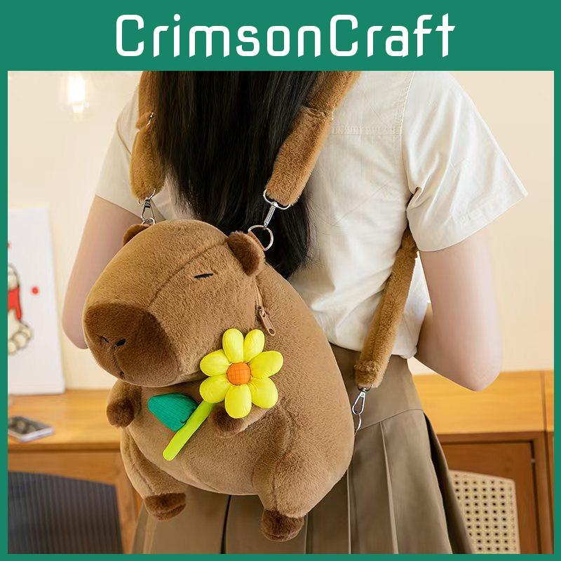 Cute And Trendy Capybara Plush Doll Backpack Stylish Soft Bag For Girls 35cm Height