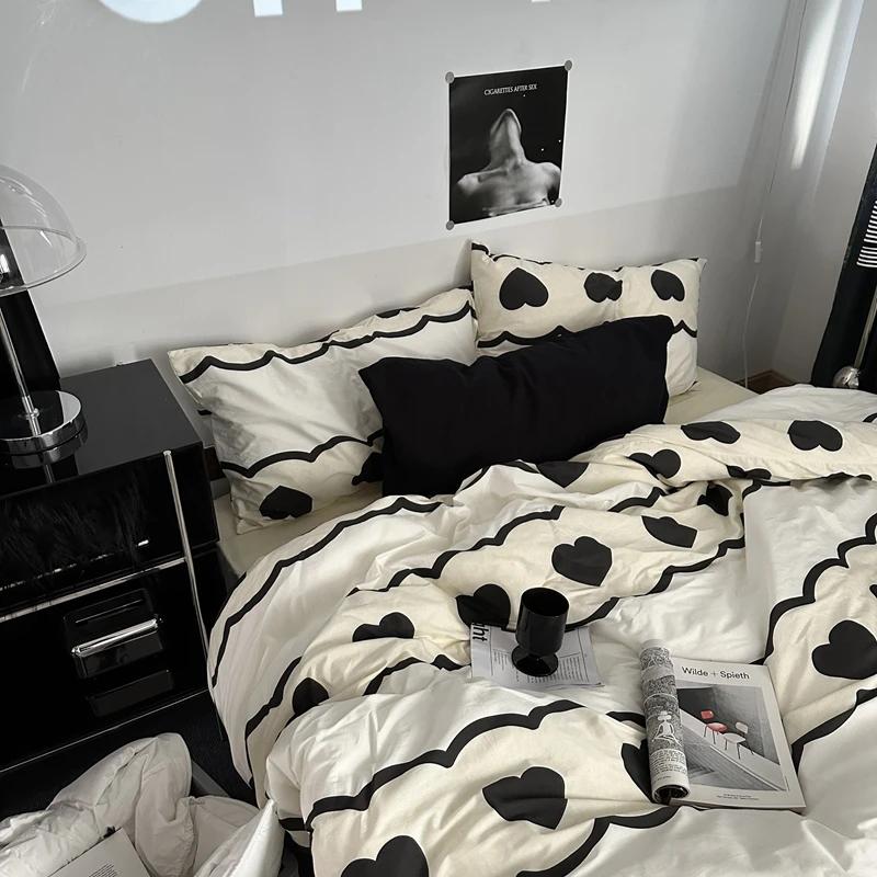 Bettwäsche Bettbezug Streifen Jungen Mädchen Einzelgröße Queen-Size Bettbezug Kissenbezug Bettwäsche Erwachsene Mode Heimtextil Nordisch Sling