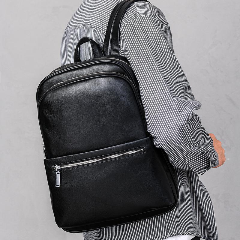 Men's Large-Capacity Laptop Backpack with Double Shoulder Straps