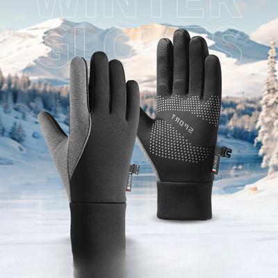 Winter Cycling Gloves Outdoor Windproof Plus Velvet Warm Sports Cycling Skiing Mountaineering Non Slip Touch Screen Gloves.