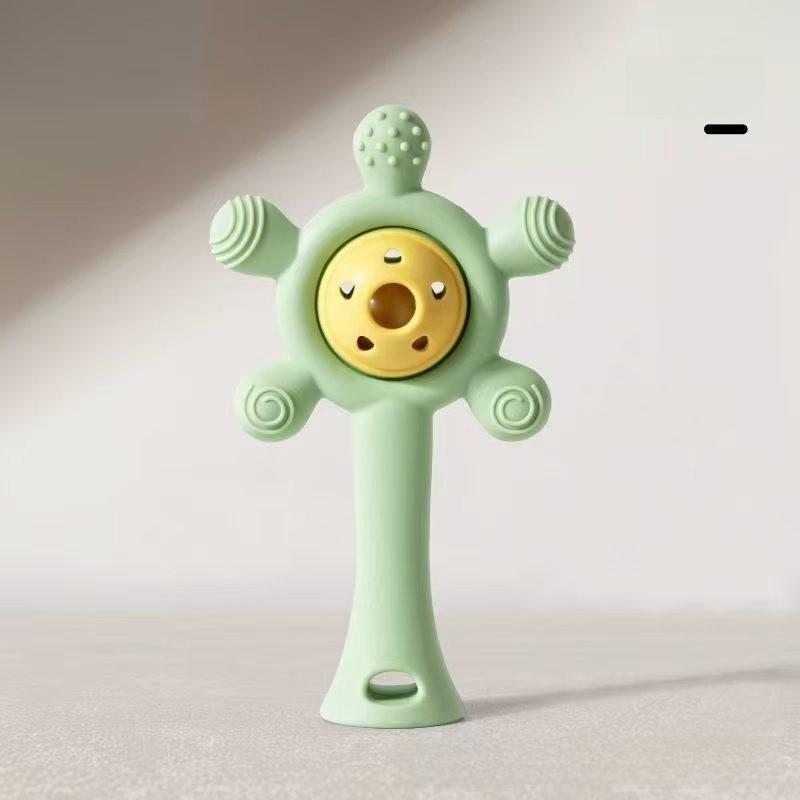 Baby Silicone Teething Toy With Hand Rattle For Soothing And Chewing Fun