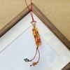 Handmade Red String Blessings Keychain Pendant for Men & Women - Retro Woven Rope Circle Ornament