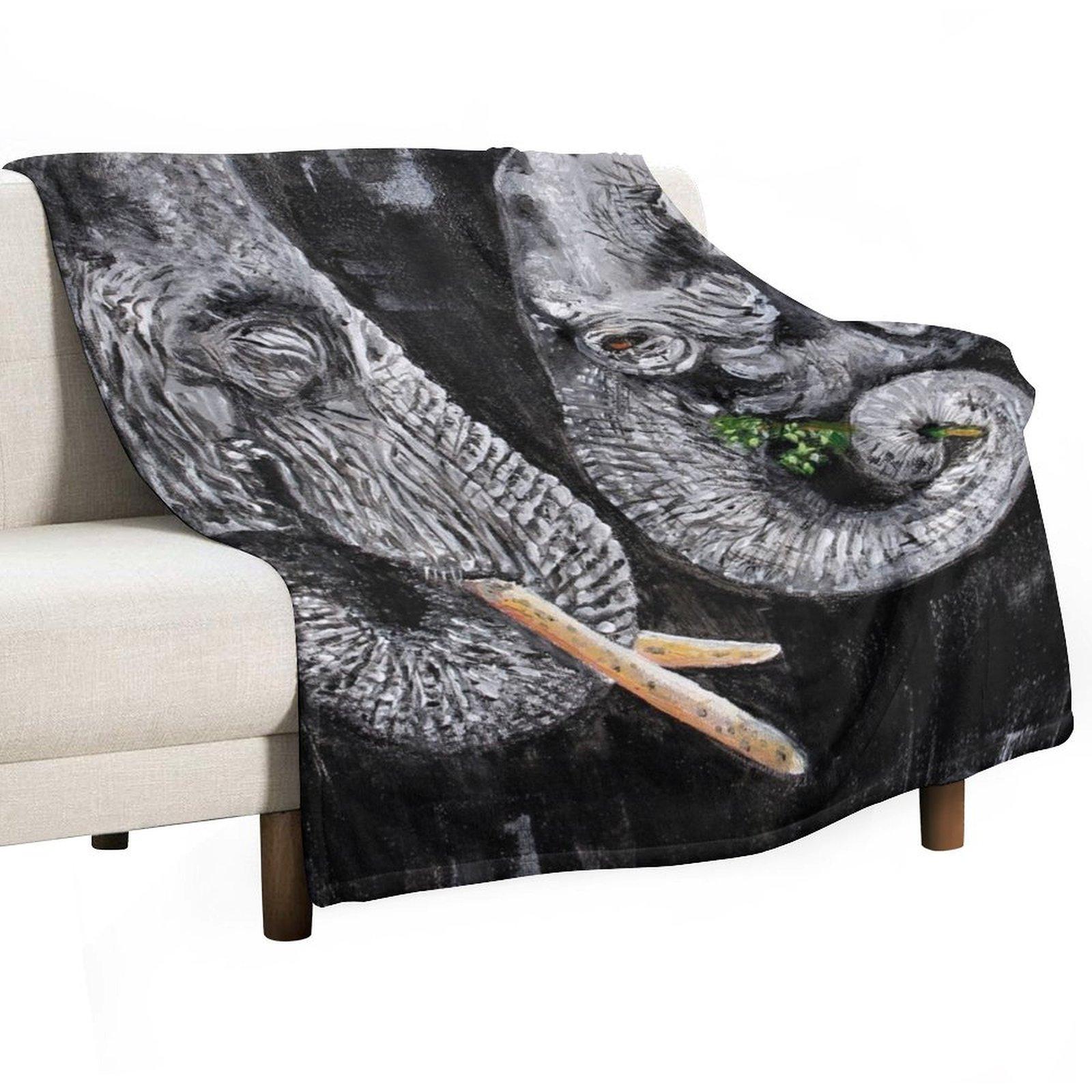 

Elephant face to face Throw Blanket christmas gifts Retros Fashion Sofas Multi-Purpose Blankets 30x40in