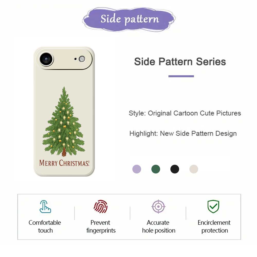 For iPhone 17 Air Case Christmas Tree Pattern Printing Straight Edge TPU Phone Back Cover