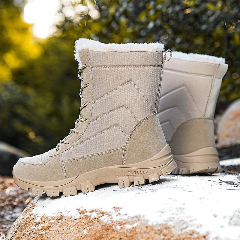 Lovers casual snow boots winter warm velvet cotton boots men's non-slip comfort outdoor boots unisex cross-country hiking boots