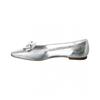 Salvatore Ferragamo Ferragamo Cutout Leather Ballet Flat Silver
