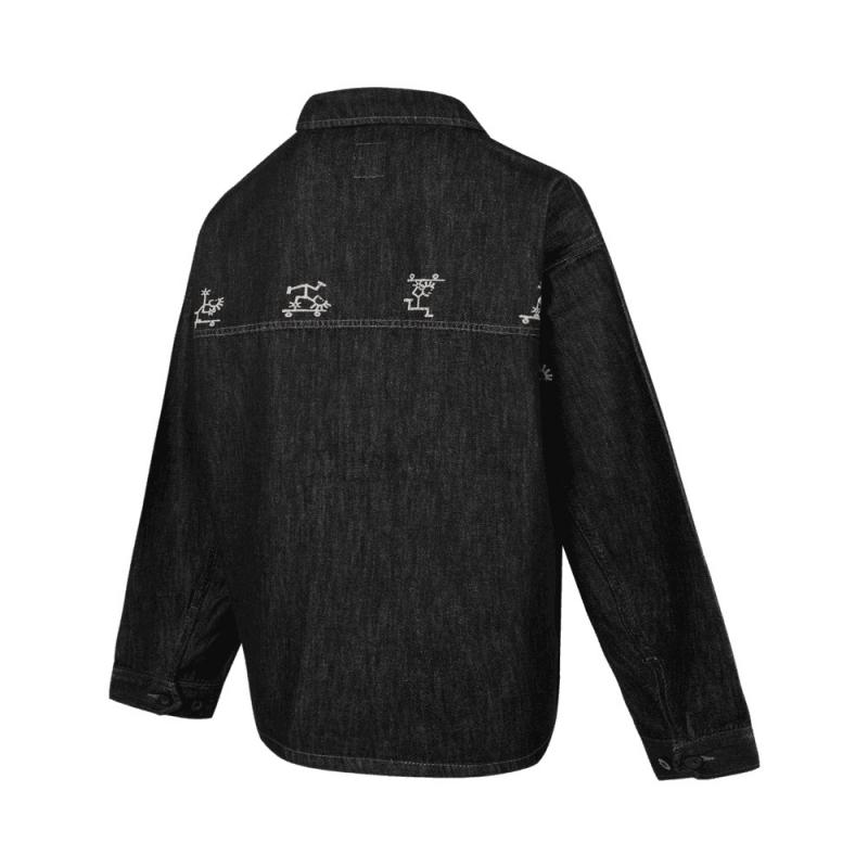 Vans Denim Classic Logo Jacket Men Jackets Black VN000J1TQ47