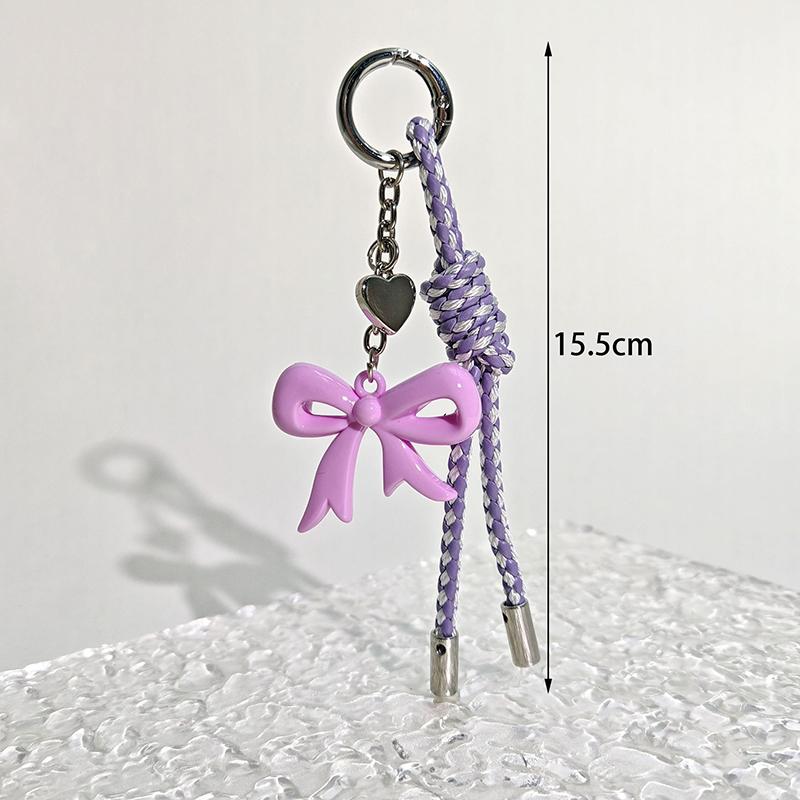 Creative Bow, Heart-Shaped Woven Rope, Bag Decoration Pendant, Keychain Accessory