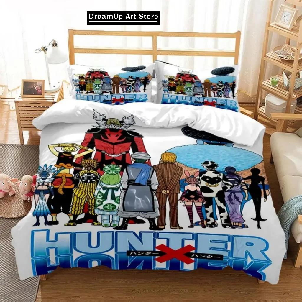 3D Print Fashion Anime HUNTER HUNTER Bedding Set Boys Girls Twin Queen Full Size Duvet Cover Pillowcase Bed Adult Bedroom